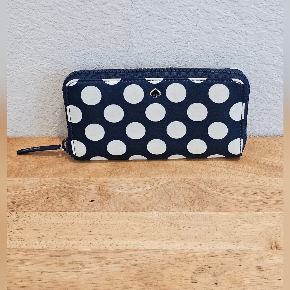 NWT Kate Spade Jae Seaside Dot Continental Zip Around Wallet